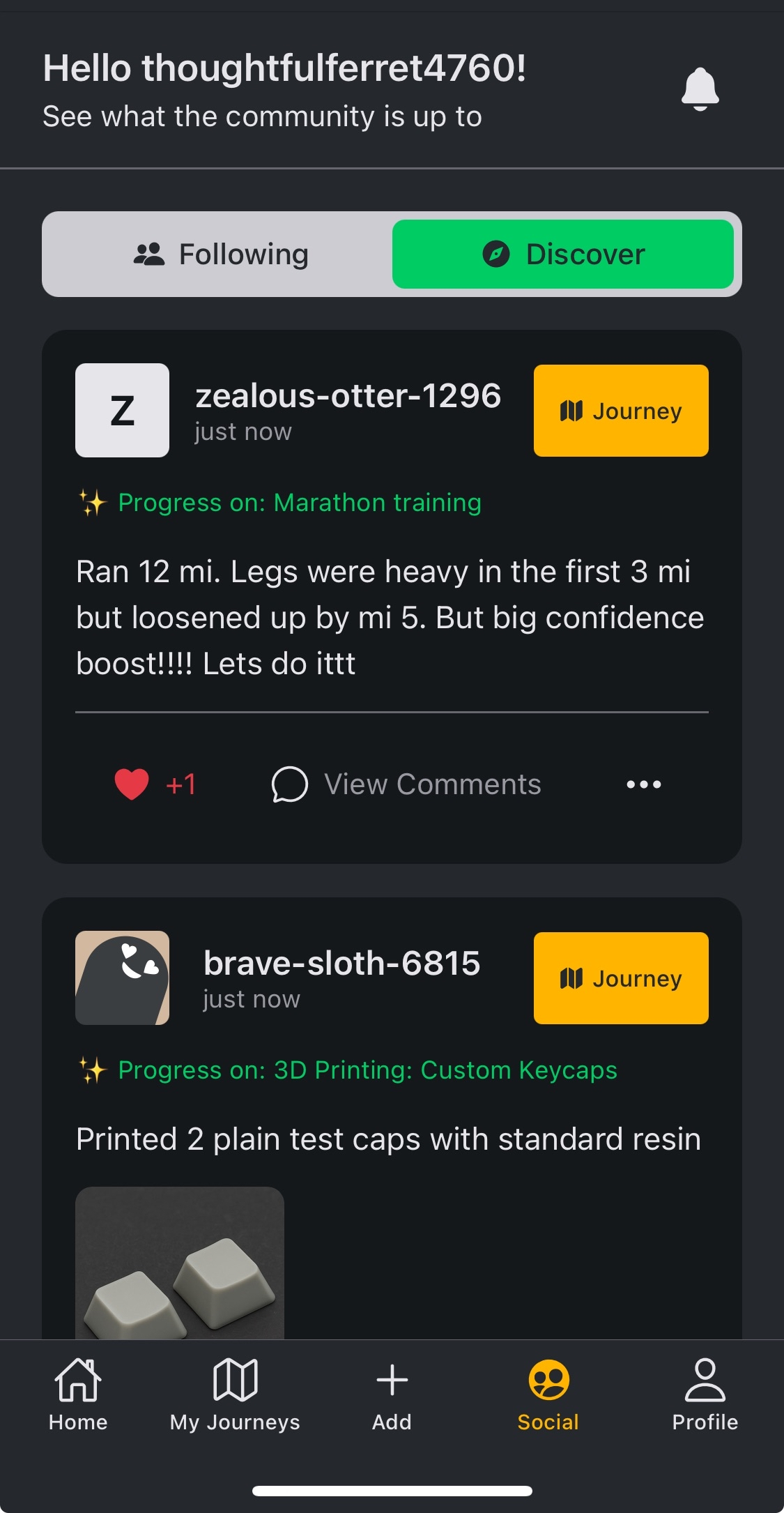 Social feed screenshot